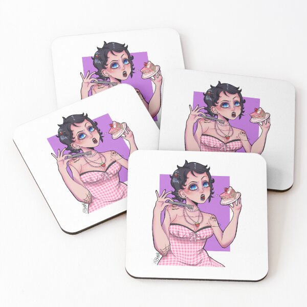 Item preview, Goth girl caught eating strawberry cake  designed and sold by iggybeldraws.