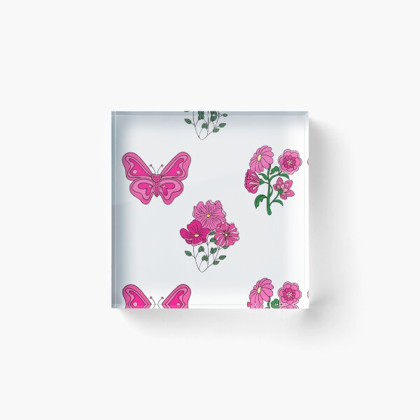 Item preview, Pink Sticker Pack - Pink flowers and butterfly designed and sold by anahehe.