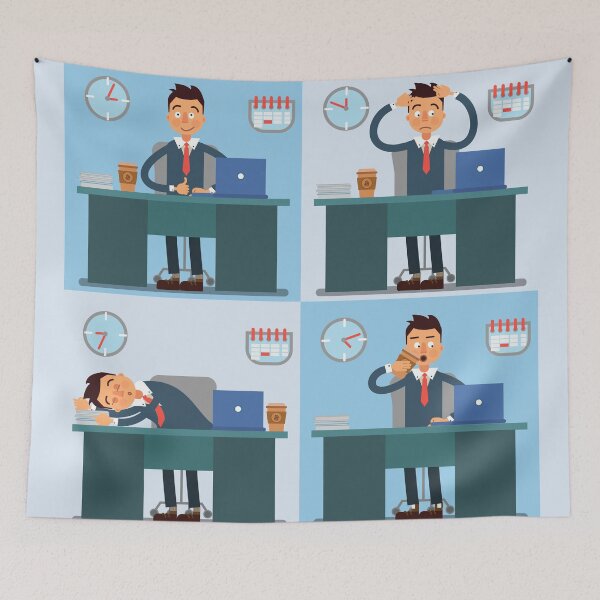 Item preview, Businessman Working Day. Businessman at Work. Office Life.  designed and sold by ivector.