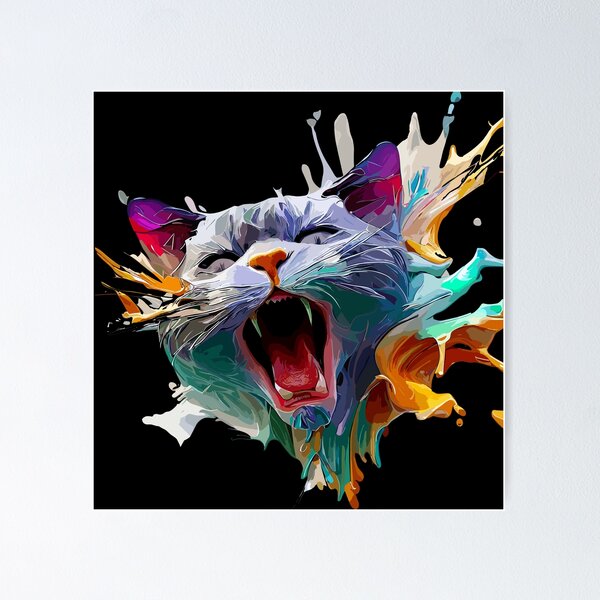 Item preview, Cat Face Colorful Illustration designed and sold by The Funscape Store.