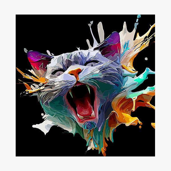 Item preview, Cat Face Colorful Illustration designed and sold by The Funscape Store.
