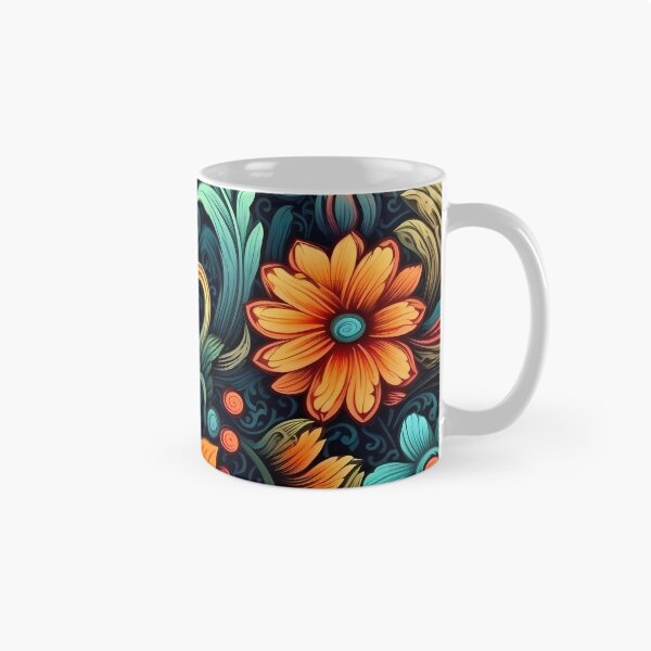 Item preview, Floral decor, bright tones on a black background designed and sold by the99thstudio.