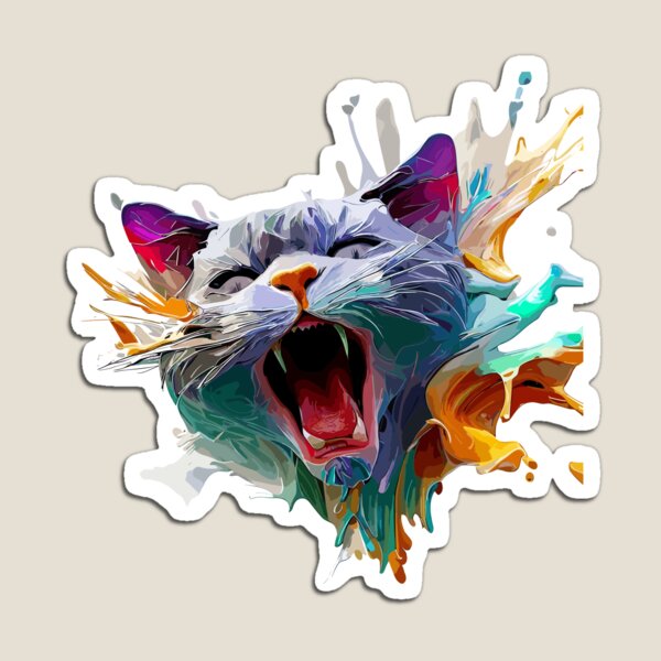 Item preview, Cat Face Colorful Illustration designed and sold by The Funscape Store.