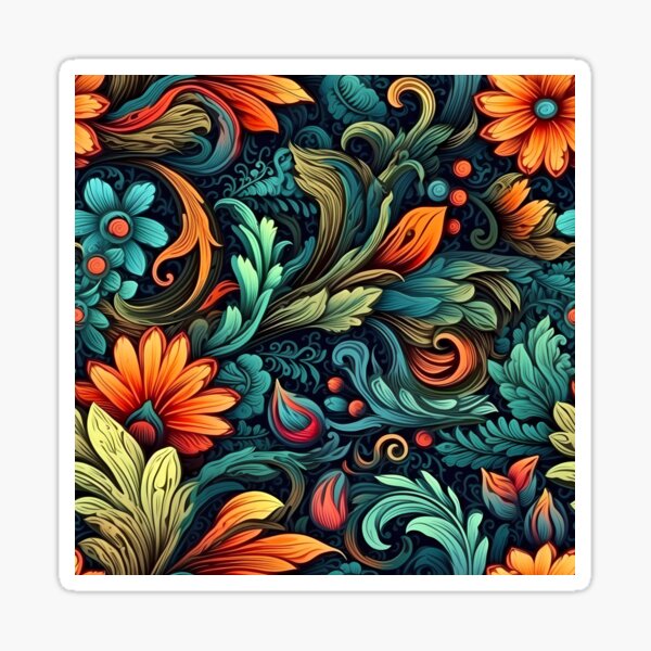 Artikelvorschau, Blumendekor, helle Töne auf schwarzem Hintergrund entworfen und verkauft von the99thstudio.