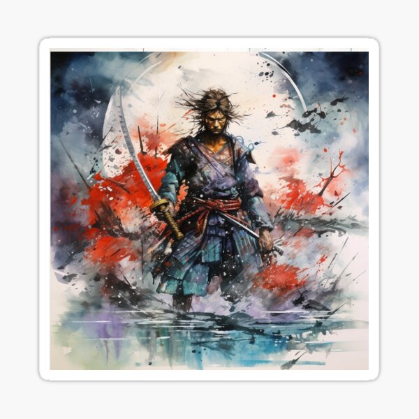 Item preview, Abstract Water Color Painting of a Samurai designed and sold by dandljason.