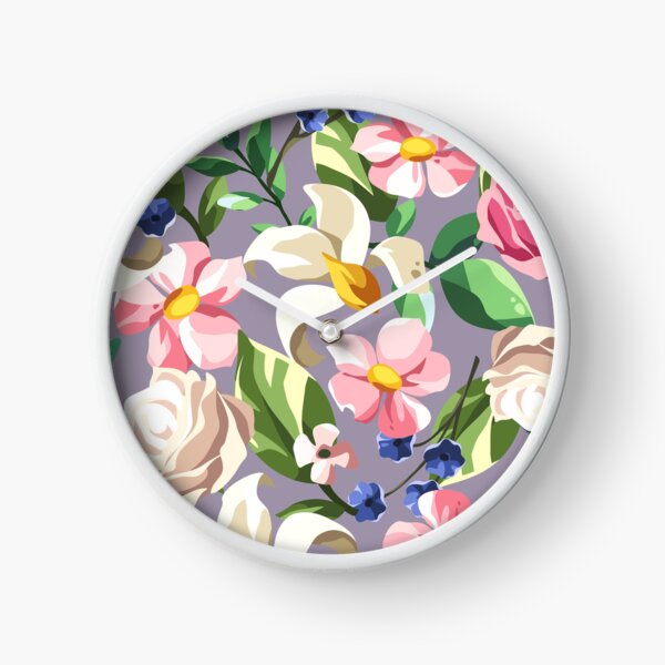 Item preview, Floral pattern with colorful flowers on purple designed and sold by Naddya.