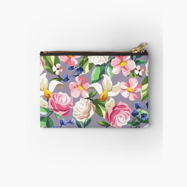 Item preview, Floral pattern with colorful flowers on purple designed and sold by Naddya.
