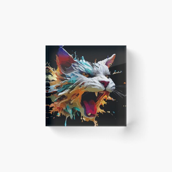 Item preview, Cat Face Colorful Illustration designed and sold by The Funscape Store.