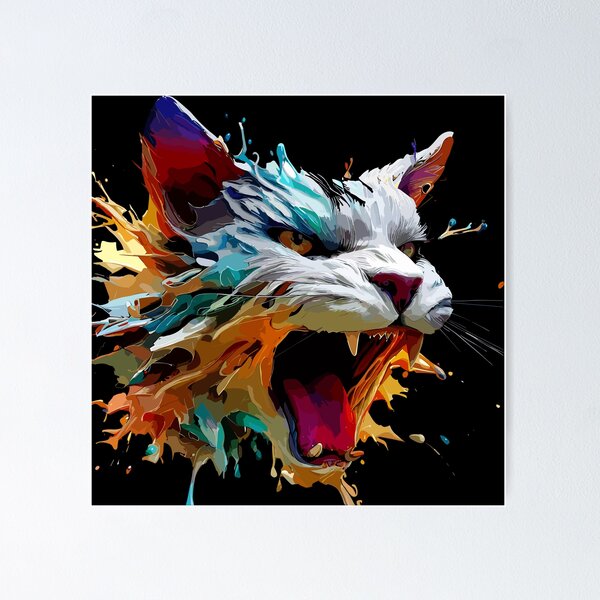 Item preview, Cat Face Colorful Illustration designed and sold by The Funscape Store.
