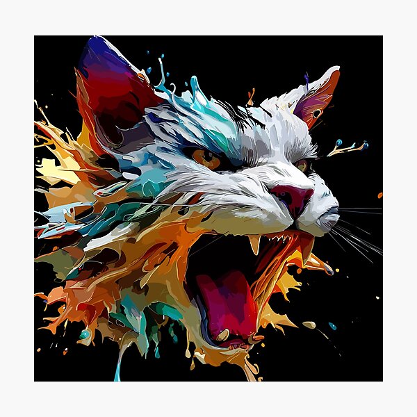 Item preview, Cat Face Colorful Illustration designed and sold by The Funscape Store.