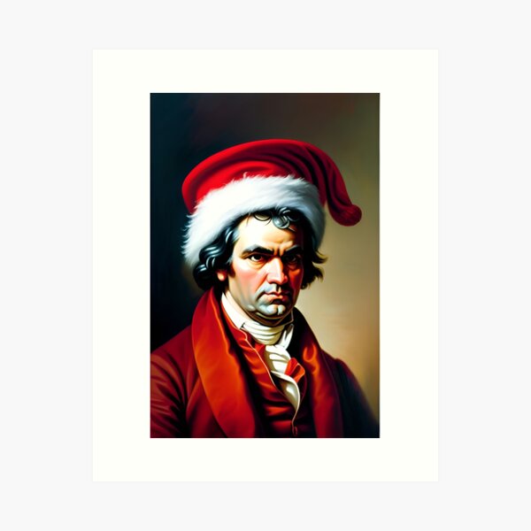 Santa Beethoven (Celebrity Christmas) Art Print