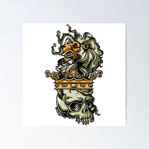 Item preview, Deathly Lion - Lion on Dead Skull designed and sold by BALONROSU.