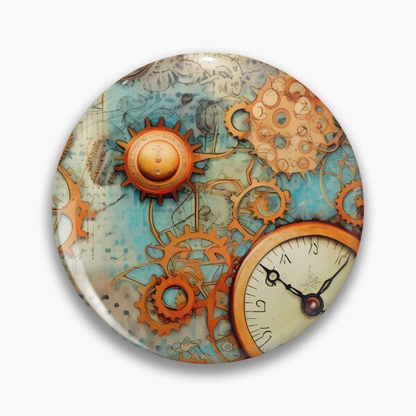 Item preview, Steampunk Gears and Clock with Light Map-Like Background designed and sold by TheMerch-er.
