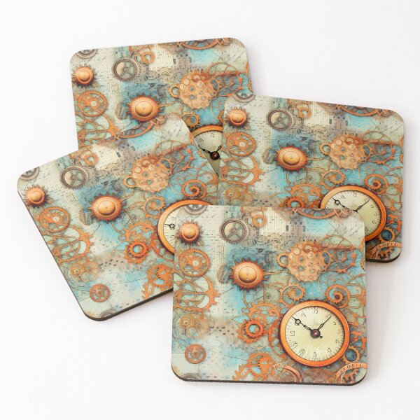 Item preview, Steampunk Gears and Clock with Light Map-Like Background designed and sold by TheMerch-er.