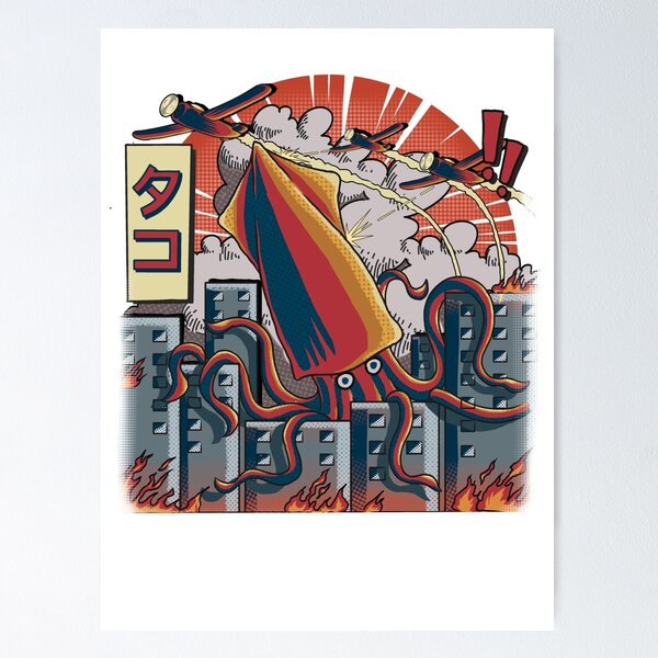 Item preview, Giant Squid - Attacking The City designed and sold by ToffieDesign.