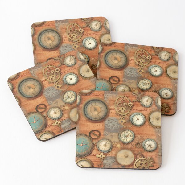 Item preview, Steampunk Gears and Watches with Light Map-Like Background designed and sold by TheMerch-er.