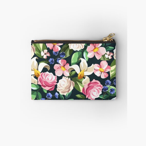 Item preview, Floral pattern with colorful flowers on black designed and sold by Naddya.