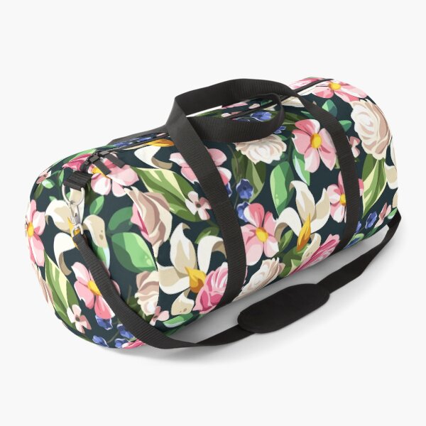 Artikelvorschau, Blumenmuster mit bunten Blumen auf Schwarz entworfen und verkauft von Naddya.