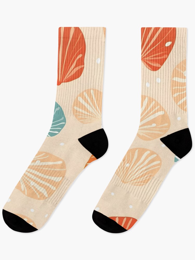 Thumbnail 1 of 5, Socks, Beach Seashell designed and sold by StudioThink.
