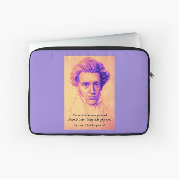Item preview, Søren Kierkegaard portrait and quote: The most common form of despair is not being who you are. designed and sold by artbleed.