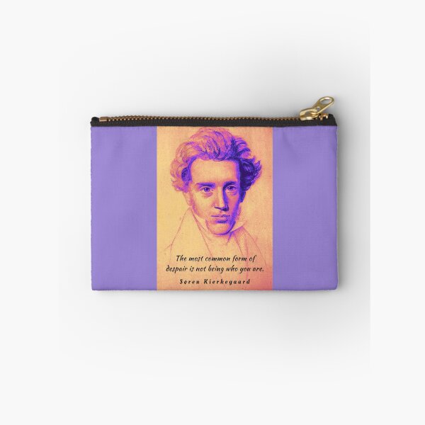 Aperçu de l'œuvre Portrait et citation de Søren Kierkegaard : La forme la plus courante de désespoir est de ne pas être qui vous êtes. créée et vendue par artbleed.