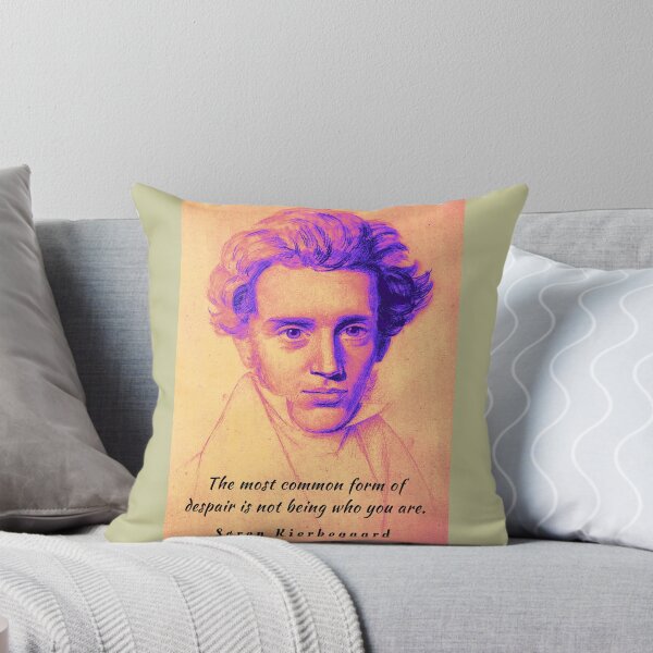 Item preview, Søren Kierkegaard portrait and quote: The most common form of despair is not being who you are. designed and sold by artbleed.