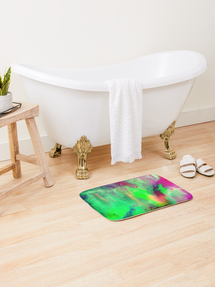 Thumbnail 2 of 6, Bath Mat, Abstract Mashed Color Design designed and sold by Rell1970.