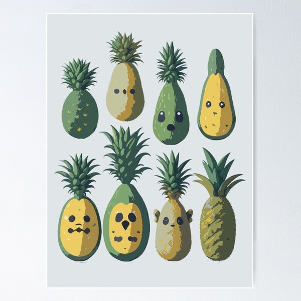 Item preview, Cute Avocados And Pineapples Monsters designed and sold by YrtemmyS.