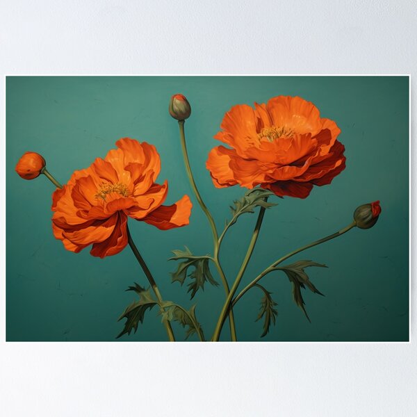 Item preview, A pair of orange flowers designed and sold by isBotStore.