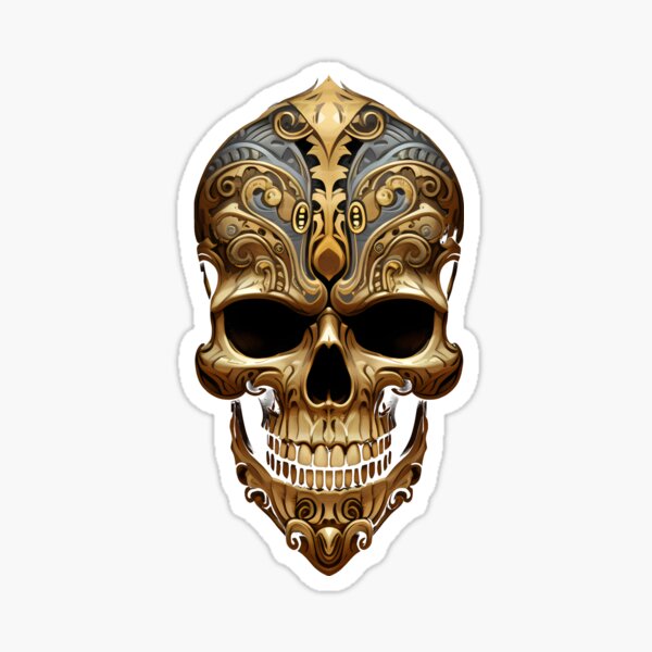 Item preview, Golden Goth Skull designed and sold by TheMerch-er.
