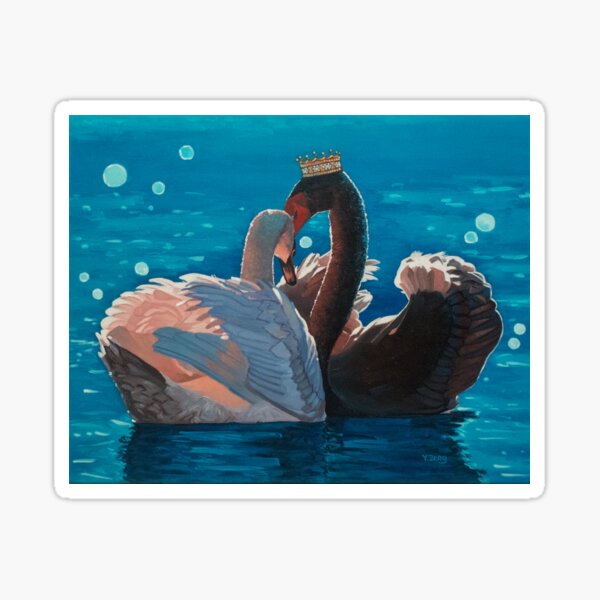 Item preview, Royal couple black and white swan designed and sold by Yue Zeng Art Studio.