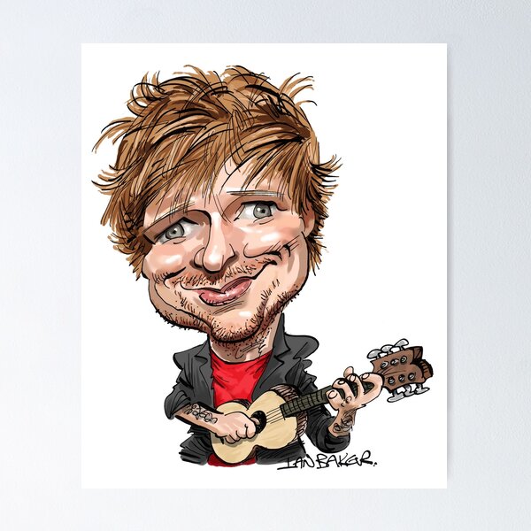 Item preview, Ed Sheeran cartoon designed and sold by IanBakerToons.