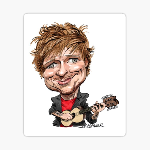 Item preview, Ed Sheeran cartoon designed and sold by IanBakerToons.