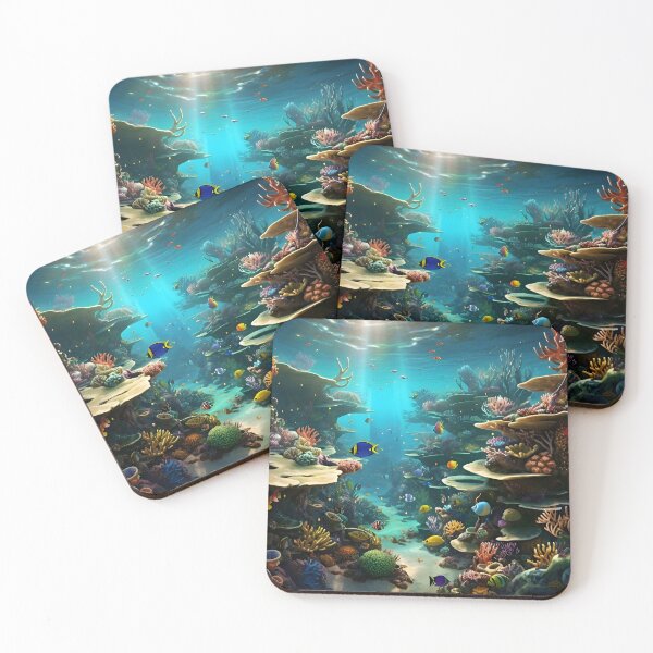 Item preview, Coral Reef underwater scenery drawing (pixelated style) designed and sold by Radibor78.