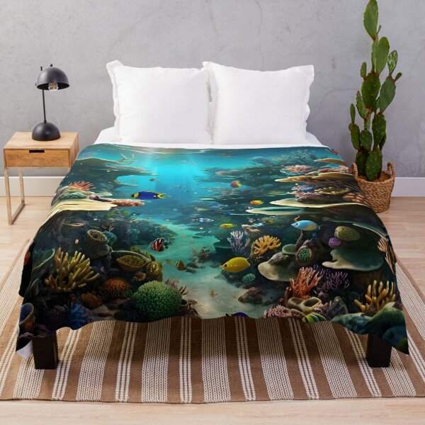 Item preview, Coral Reef underwater scenery drawing (pixelated style) designed and sold by Radibor78.