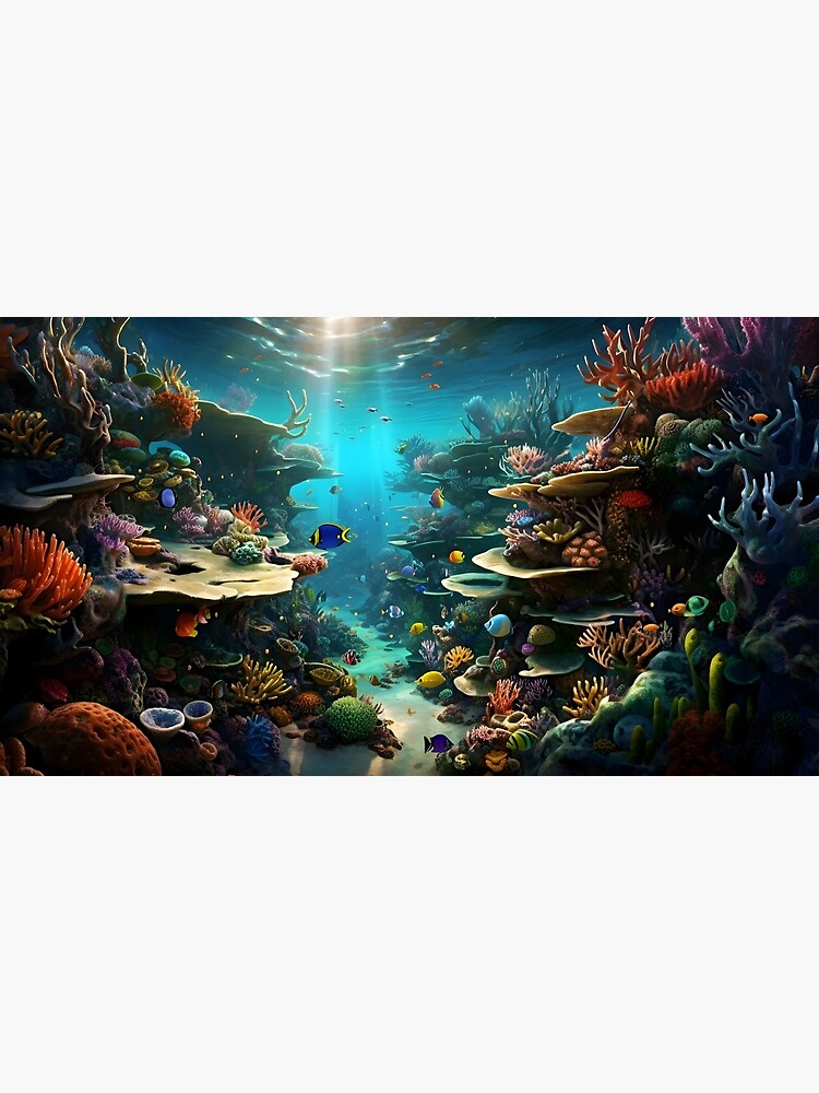Underwater Scenery Whale Corals and Fishes Drawing. Ocean and sea marine  life, deep blue diving concept. Aquatic environment hand drawn illustration  in pastel colors. Vector panoramic background. Stock Vector | Adobe Stock