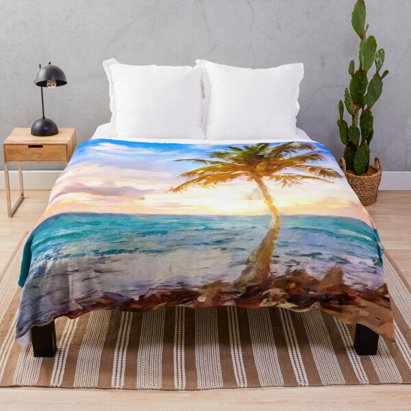 Item preview, Palm Tree on the Beach designed and sold by ArtFactoryAI.