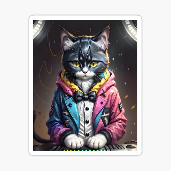 Funny Cute DJ Cat Metal Print for Sale by Nextlevellife