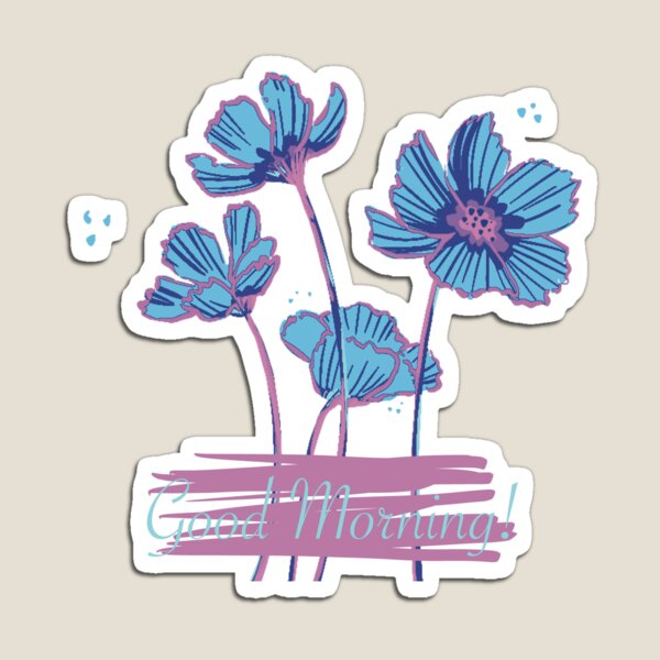 Artikelvorschau, Guten Morgen, blaue Blumen entworfen und verkauft von Fransyn.