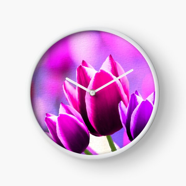 Artikelvorschau, Strukturierter Hintergrund des violetten Tulpen-Trio entworfen und verkauft von BostonArcImage.
