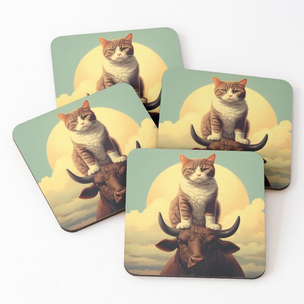 Item preview, Feline Meets Bovine: Charming Cats and Cows designed and sold by KittyStampedeCo.