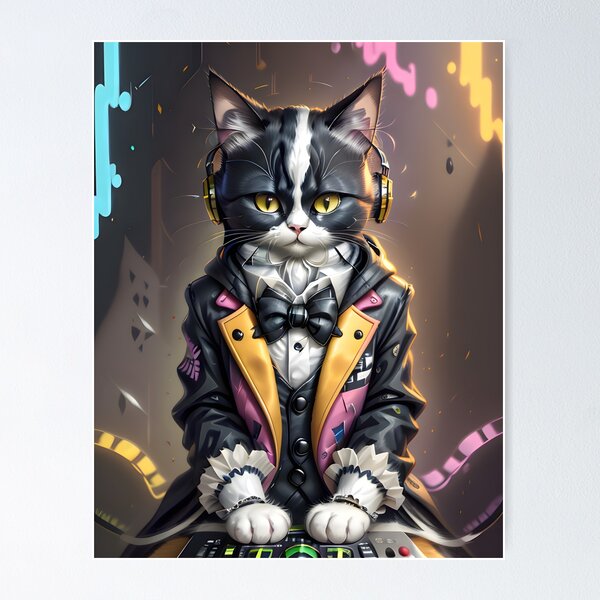 Item preview, DJ Cat - Modern Digital Art designed and sold by Ai-michiart.
