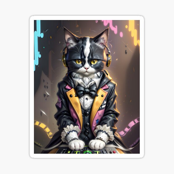 Item preview, DJ Cat - Modern Digital Art designed and sold by Ai-michiart.