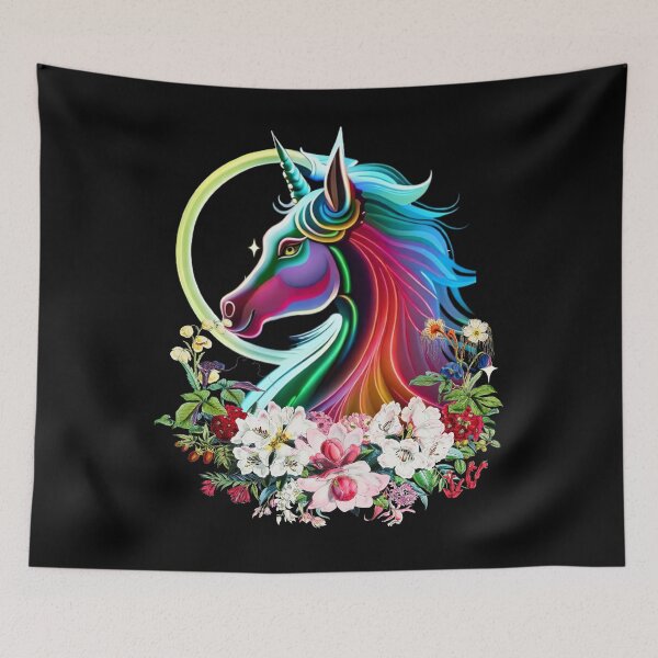 Item preview, Summer flowers and unicorns designed and sold by Tee-Craftify.