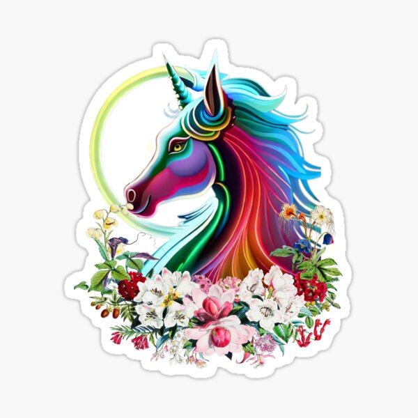 Item preview, Summer flowers and unicorns designed and sold by Tee-Craftify.