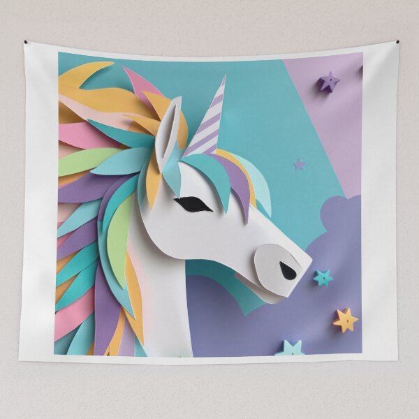 Item preview, Magical Paper Craft Unicorn  designed and sold by printmeartfully.