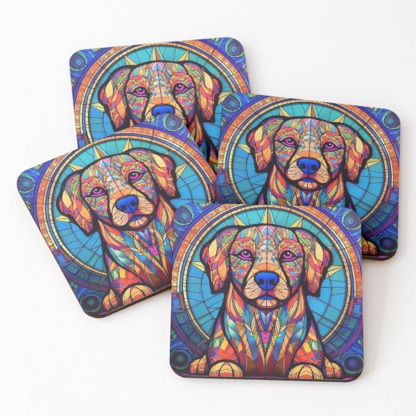 Artikelvorschau, Buntglas-Hundemuster entworfen und verkauft von Desfix.