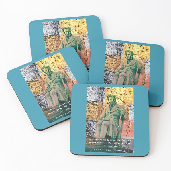 Item preview, Søren Kierkegaard MONUMENT and quote: To dare is to lose one's footing momentarily... designed and sold by artbleed.
