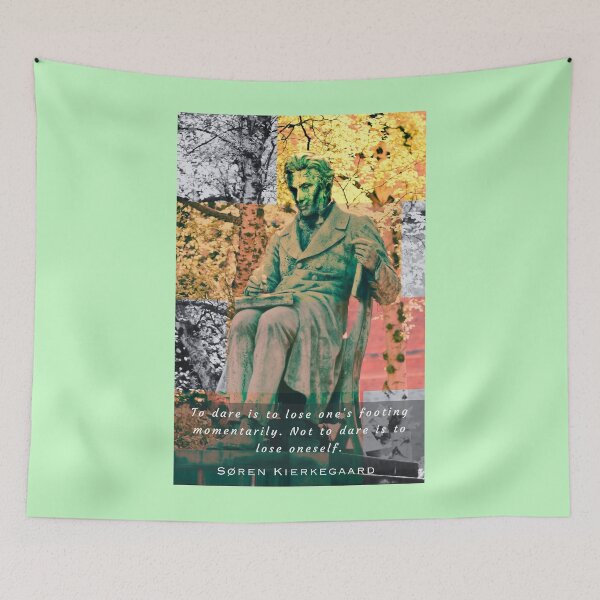 Item preview, Søren Kierkegaard MONUMENT and quote: To dare is to lose one's footing momentarily... designed and sold by artbleed.