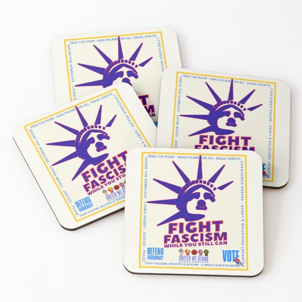 Item preview, PMD00956 Progressive Movement Designs patriotic American Statue of Liberty Fight Fascism design shows you support democracy and progressive goals for Progressives Democrats Independents Liberals designed and sold by ProgressiveLeft.